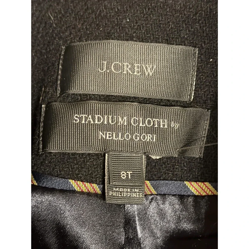 J.Crew Boys Stadium Cloth Peacoat Size 8T Black Wool Blend Nello Gori - Picture 5 of 14